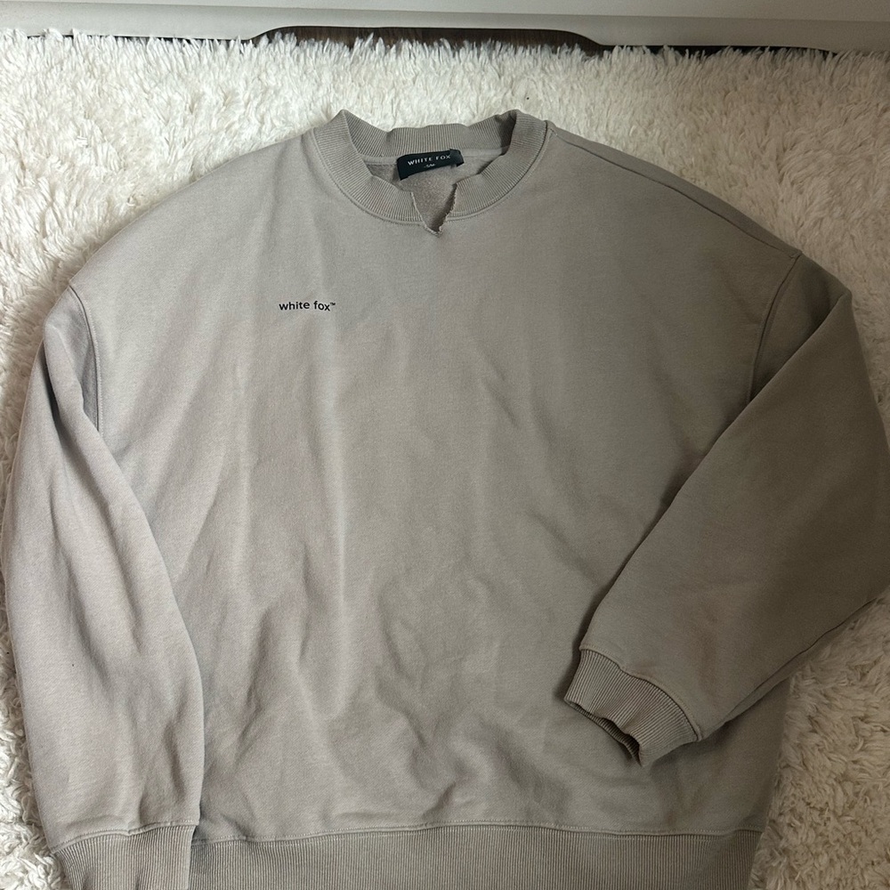 White fox mushroom crewneck